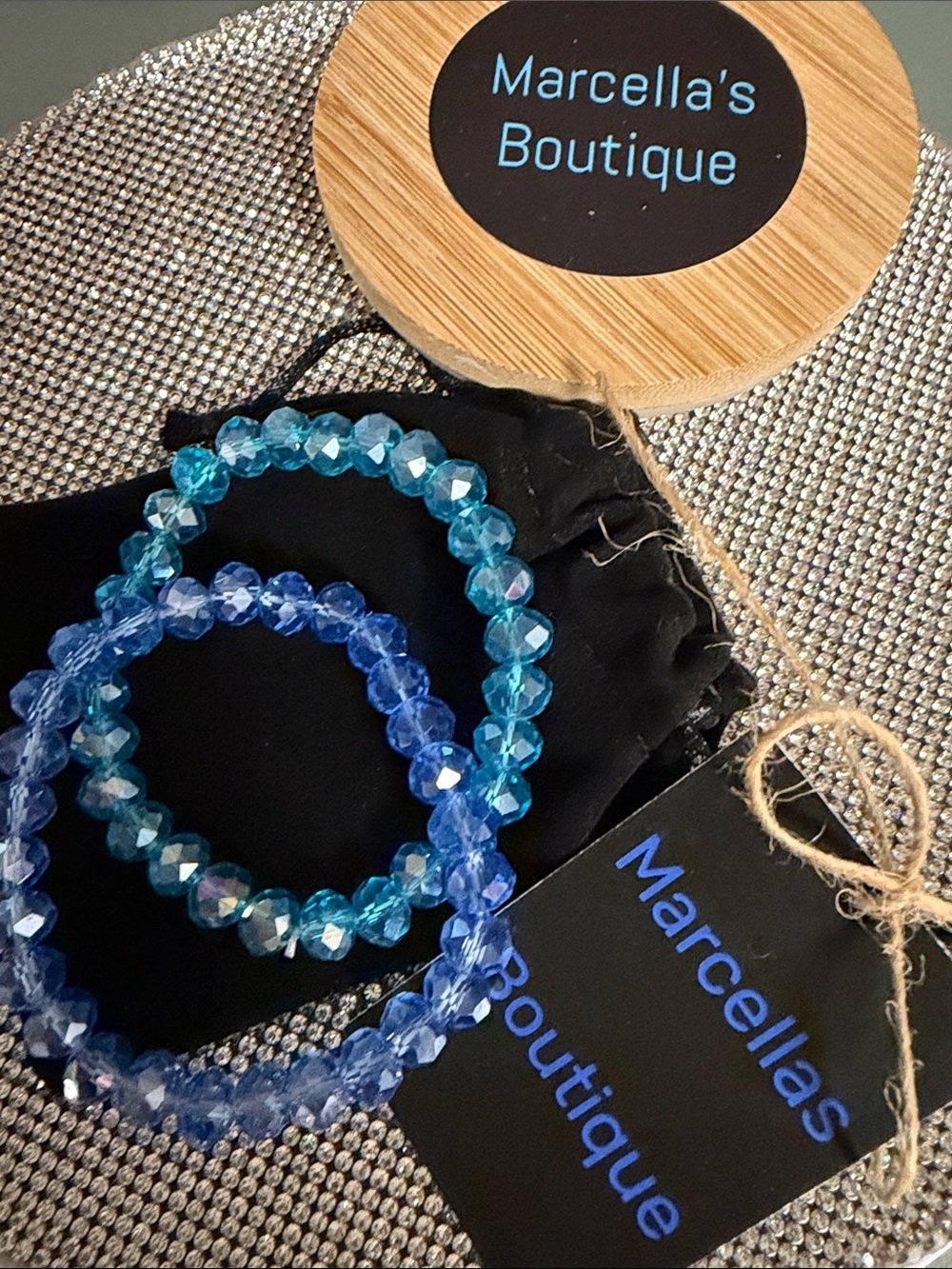 ❣️5/$25❣️ Blue Crystal Stretch Bracelet Set 🆕